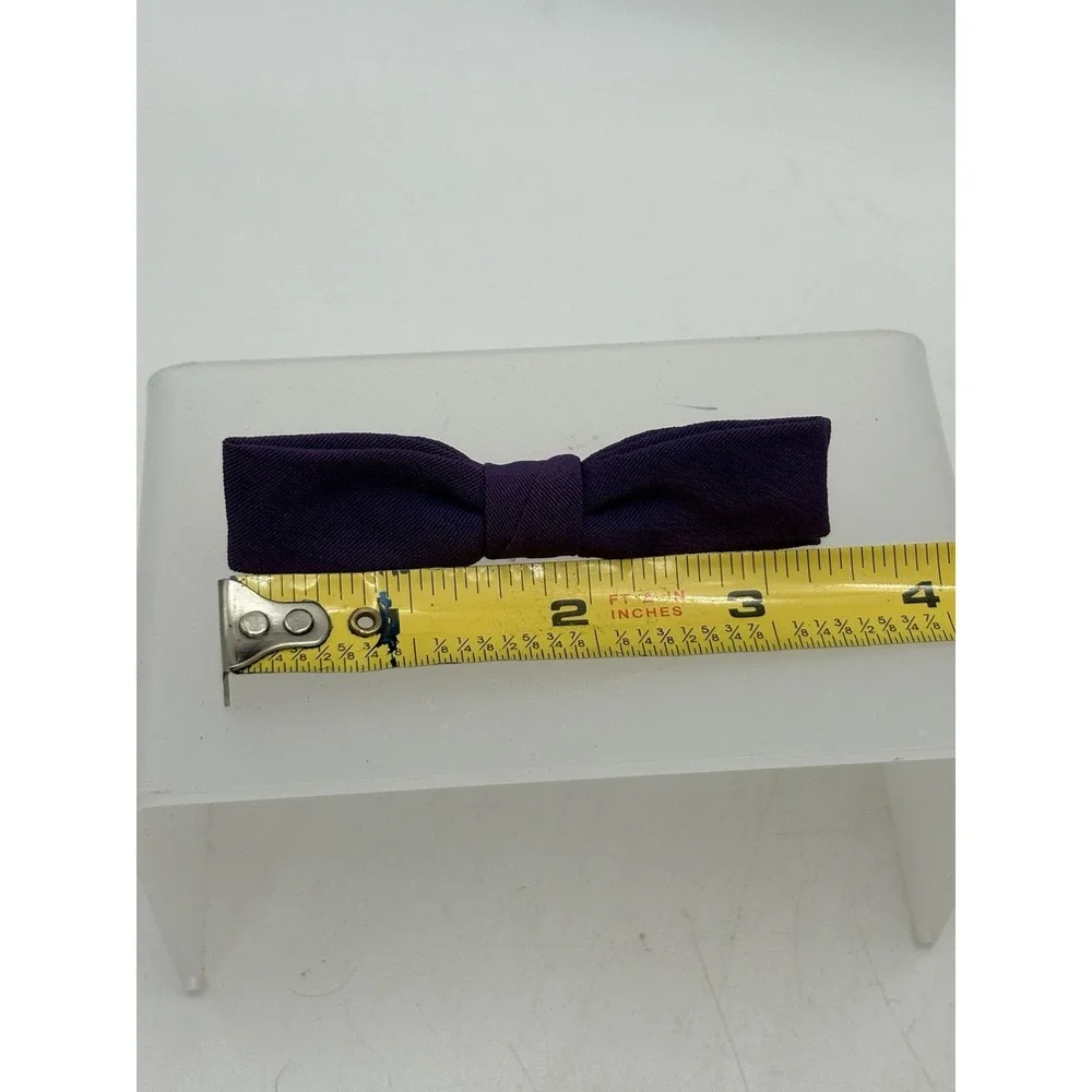 Vintage Ormond NYC Bow Tie Purple Solid Pattern 3.5